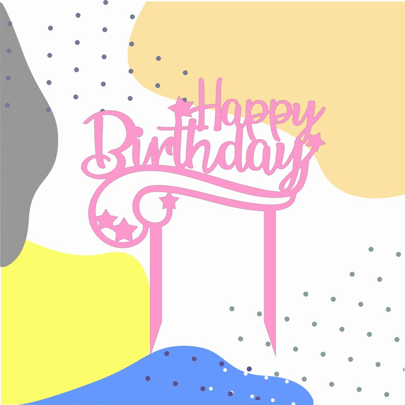 Download Happy birthday cake topper svg cake decorations cake | Etsy