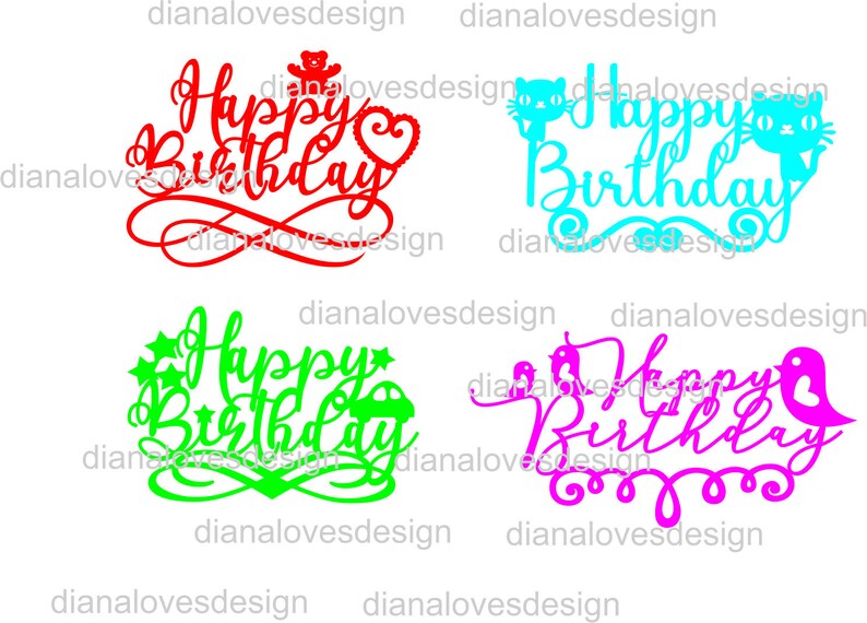 Download Cake Toppers Picks Cake Topper Cricut Birthday Svg Files For Cricut And Silhouette Happy Birthday Cake Topper Svg Cake Topper Cnc Cake Topper Bundle Paper Party Supplies