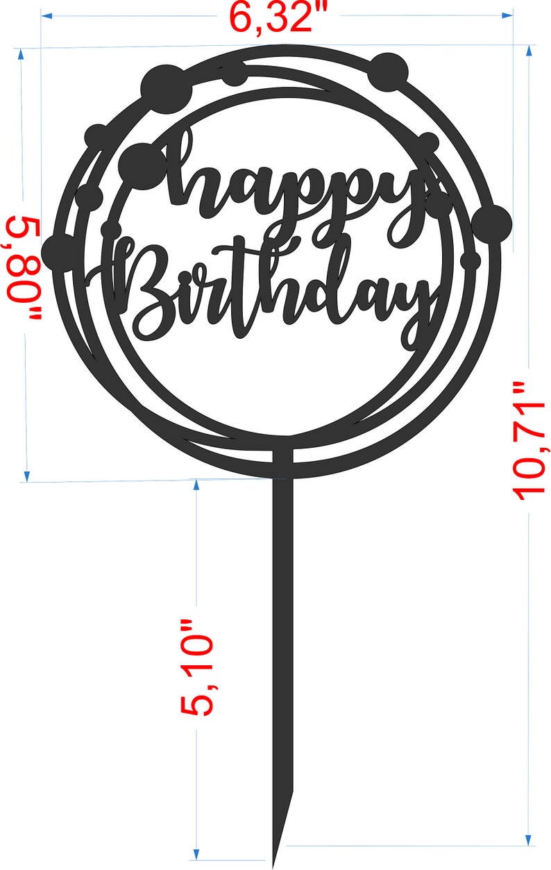 Sculpting Forming Cake Topper Svg Happy Birthday Svg Topper For Laser Cricut Silhouette Cake Decor Svg Cake Topper Pattern Cake Topper Template Craft Supplies Tools