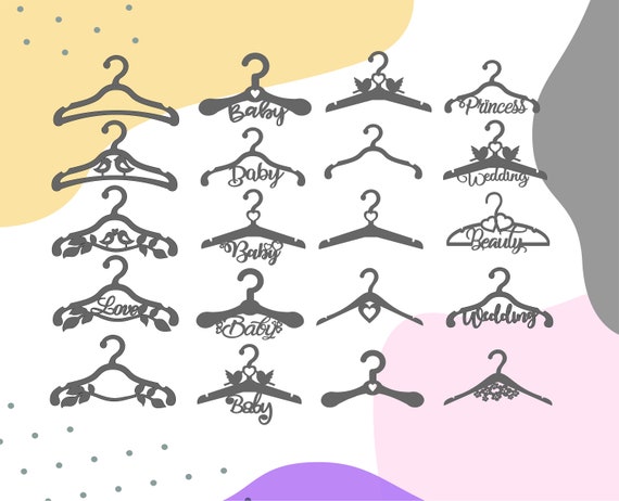 baby hangers svg , set hangers svg , clothes hanger svg , hanger laser cut , vector hanger , wedding hanger svg , hanger vector