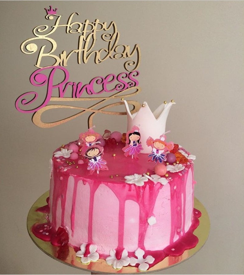 Download Princess cake topper svg happy birthday cake decorations ...