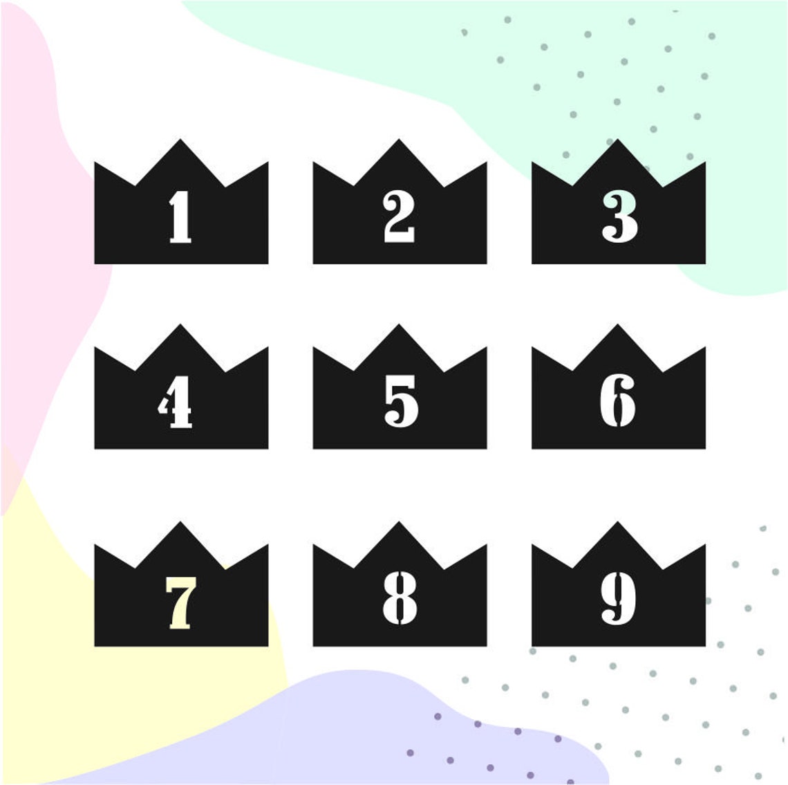 Download Crown cake topper svg number cake topper birthday svg | Etsy