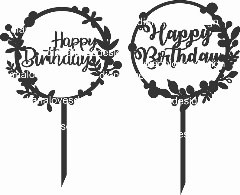 Download Cake topper svg happy birthday svg cake topper vector | Etsy