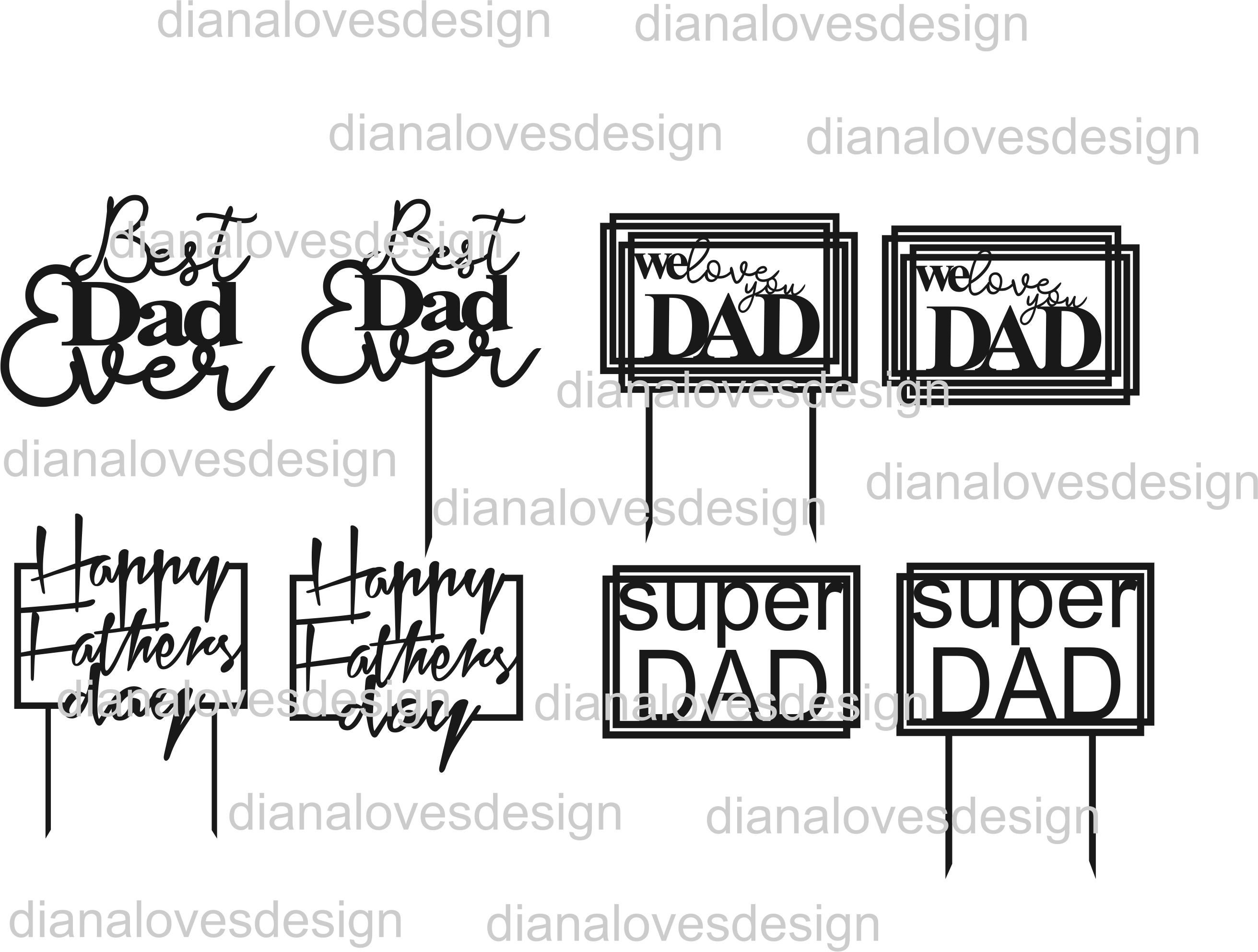 Download Fathers day cake topper svg best dad ever svg super dad svg | Etsy
