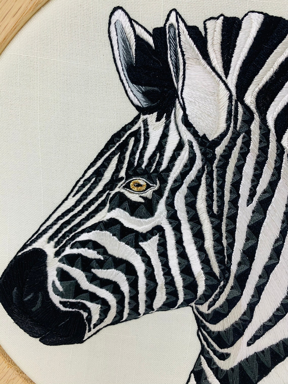 Zentangle zebra 12 inch hoop art hand embroidery  etsy Zentangle zebra 12 inch hoop art hand embroidery  etsy