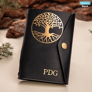 Personalized Leather Journal with Tree of life, Refillable Journal with Tree of Life, A4 Leather Notebook