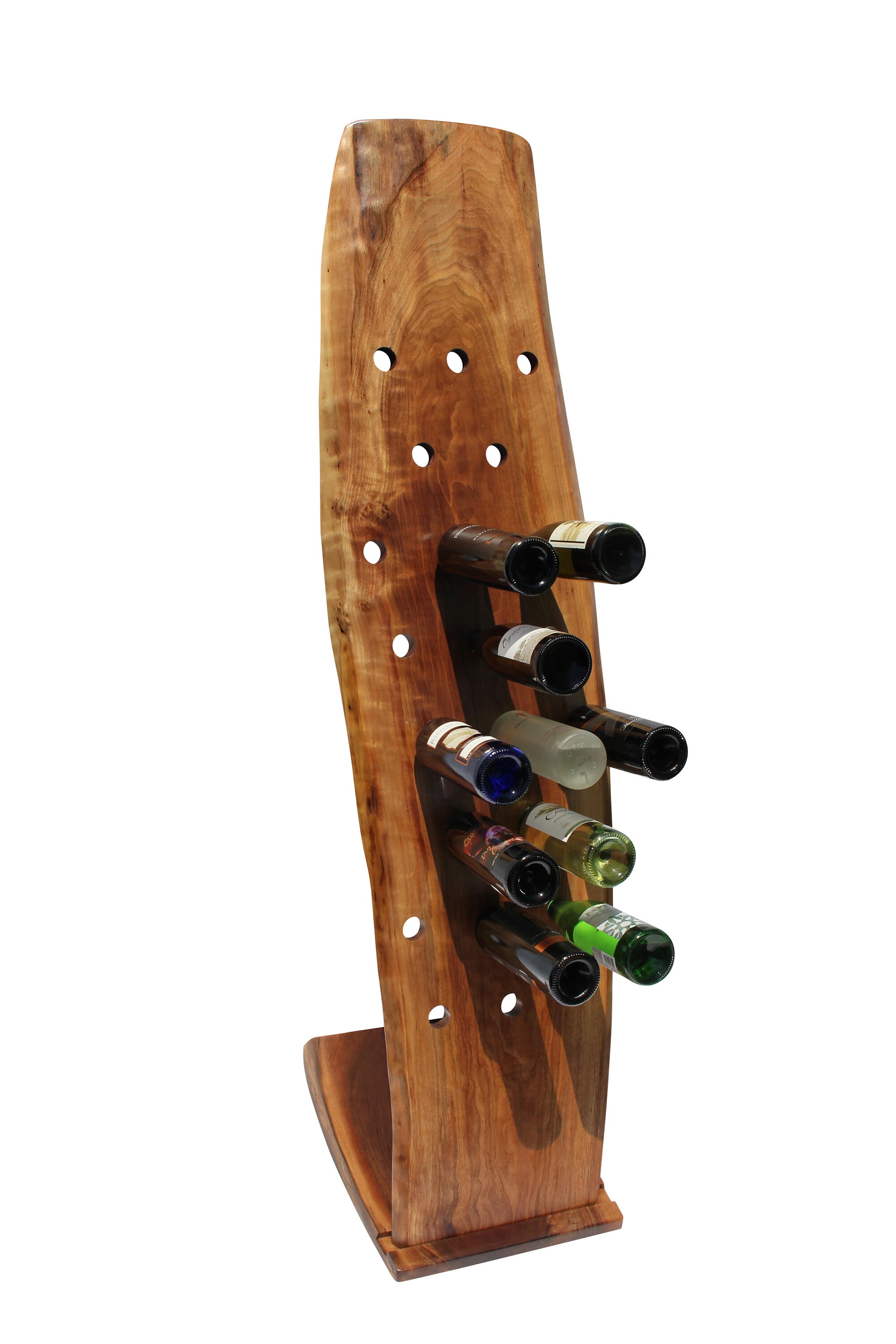 Walnut Live Edge Wine Rack 22 Bottles With Stand Etsy