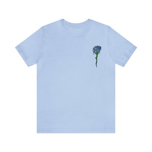 Pop art blue Rose Unisex Jersey Short Sleeve Tee