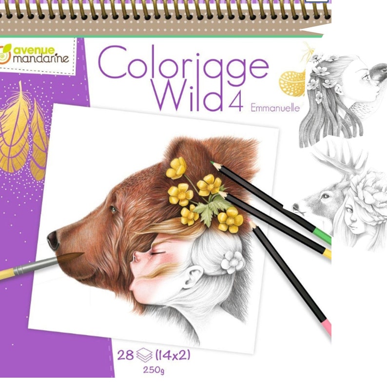 Avenue Mandarine Coloriage Wild 4 By Emmanuelle Colin  Etsy
