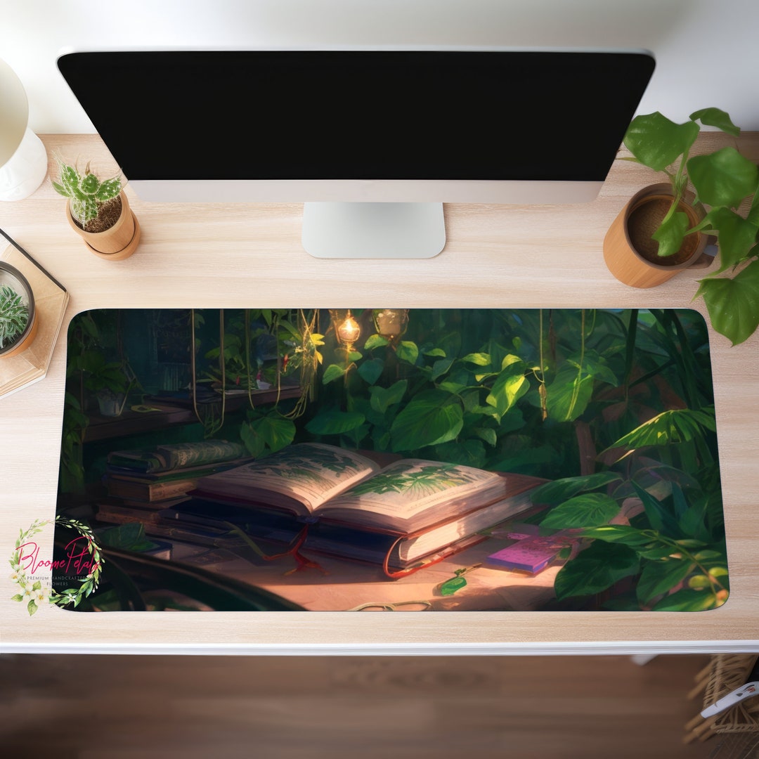 Large Lofi Desk Mat Aesthetic Mousepad Cozy Large Mouse Pad - Etsy