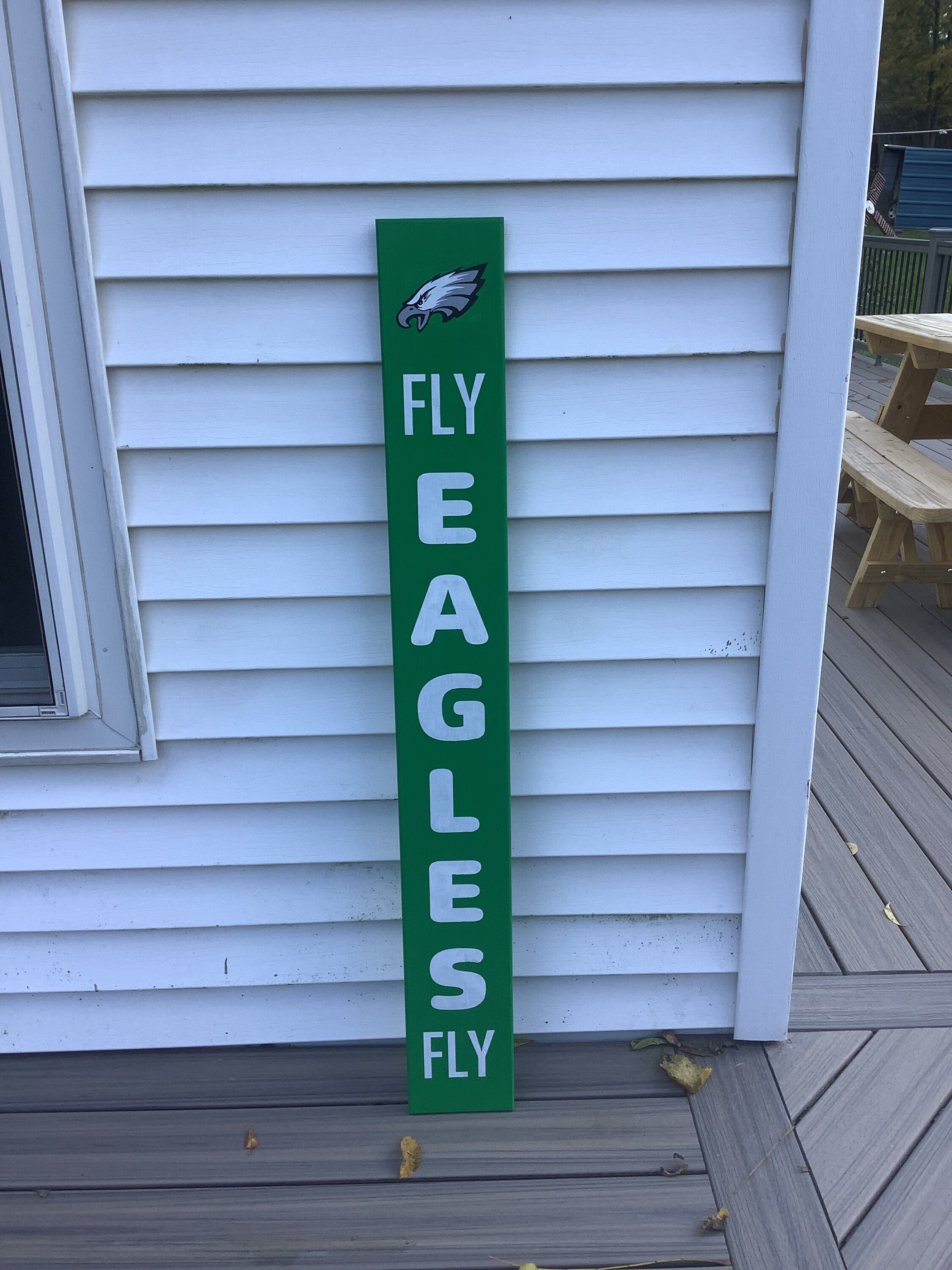 Philadelphia Eagles Porch Sign - Fly Eagles Fly Outdoor Decor - NFL