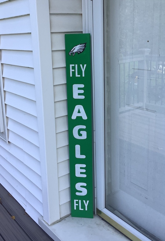 Philadelphia Eagles porch sign - fly eagles fly outdoor decor - NFL Football welcome sign - game day yard art - Eagles fan gift