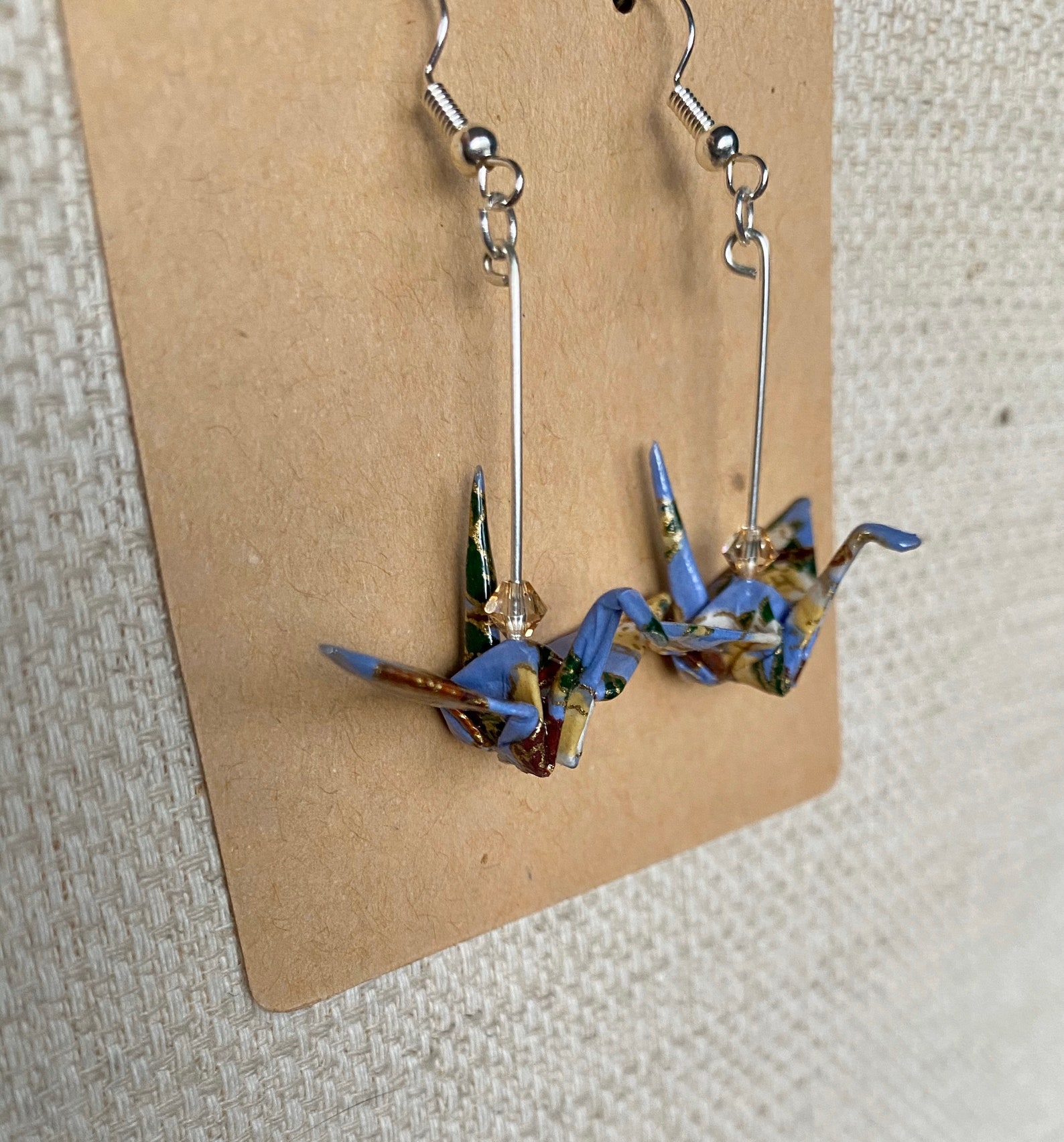 Origami Crane Earrings Etsy