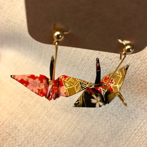 Origami crane earrings