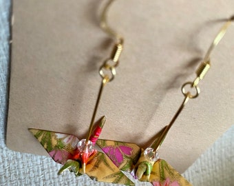 Boucles d’oreilles origami grue