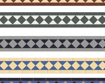 Miniaturowe płytki obramowania Kingsley Mosaic Pattern w skali 1/12 do domku dla lalek