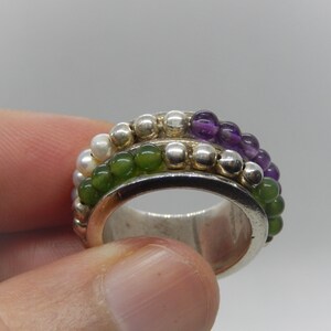 Sterling Silver 925 Ring With Natural Stones