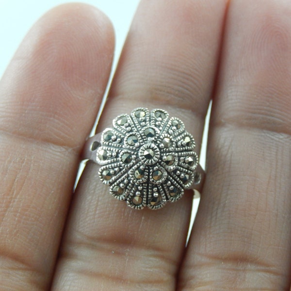 Sterling Silver 925 Ring With Marcasite