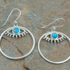 Sterling Silver 925 Earrings With Sleeping Beauty Turquoise