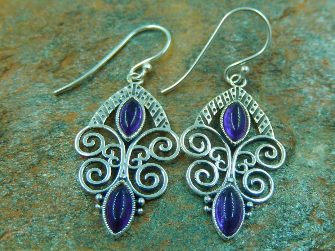 Sterling Silver 925 Earing With Natural Stone - Etsy