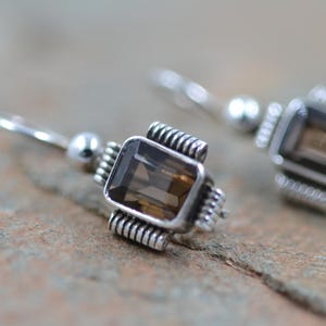 Sterling Silver 925 Smoky Quartz Earrings