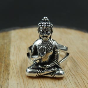 Hand Made Sterling Silver 925 Lord Buddha Ring