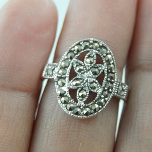 Sterling Silver 925 Ring With Marcasite