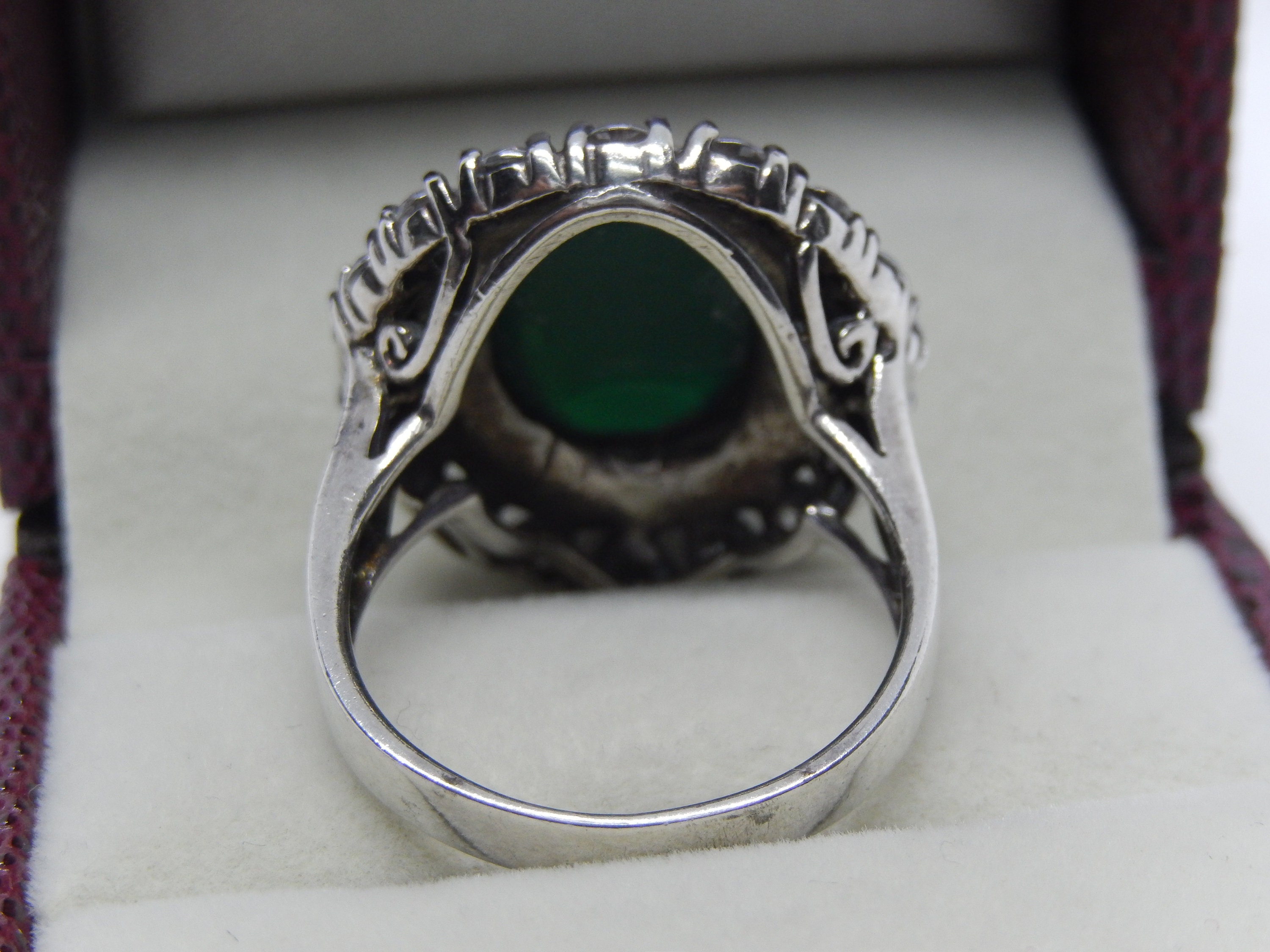 sterling silver エメラルドリング Sterling Silver 925 Ring With Emerald Colour Green Onyx
