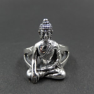 Hand Made Sterling Silver 925 Lord Buddha Ring