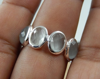Ring i sterlingsilver 925 med naturliga akvamarinstenar