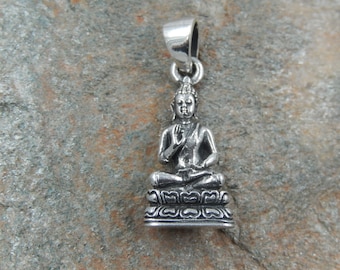 Solid Sterling Silver 925  Lord Buddha Pendant