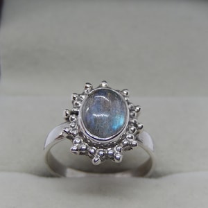 Sterling Silver 925 Ring With Natural Labradorite