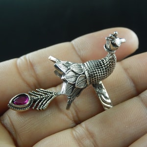 Peacock Design Sterling Silver 925 Ring