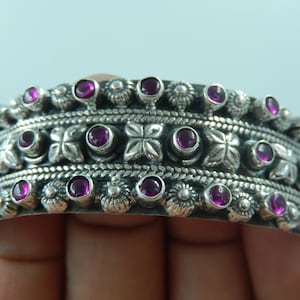 Sterling Silver 925 Bangle With Natural Stone (Rajasthani Style)