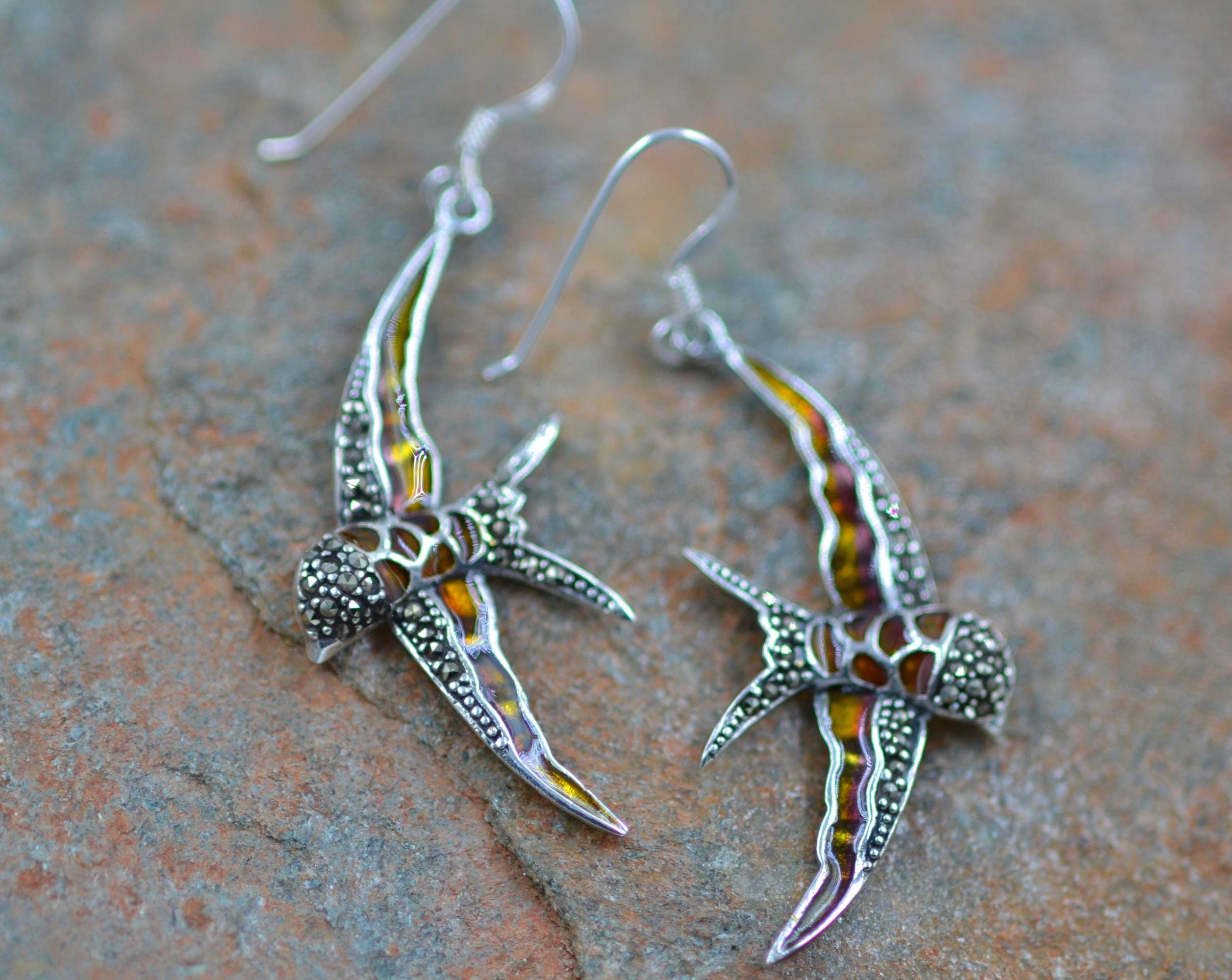 Orecchini rondini in argento Sterling