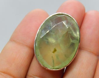 Huge Sterling Silver 925 Ring with Natural Fluorite