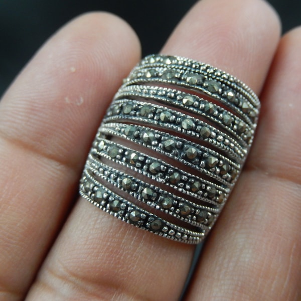 Sterling Silver 925 Ring With Marcasite