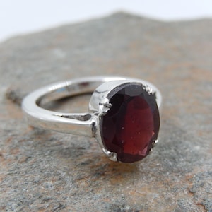 Sterling Silber 925 Ring mit natürlichen Granat