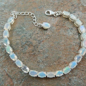 Sterling Silver 925 Opal Bracelet