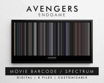 Avengers: Endgame Movie Barcode | Movie Spectrum | Frame by Frame | Film Art Print | Digital