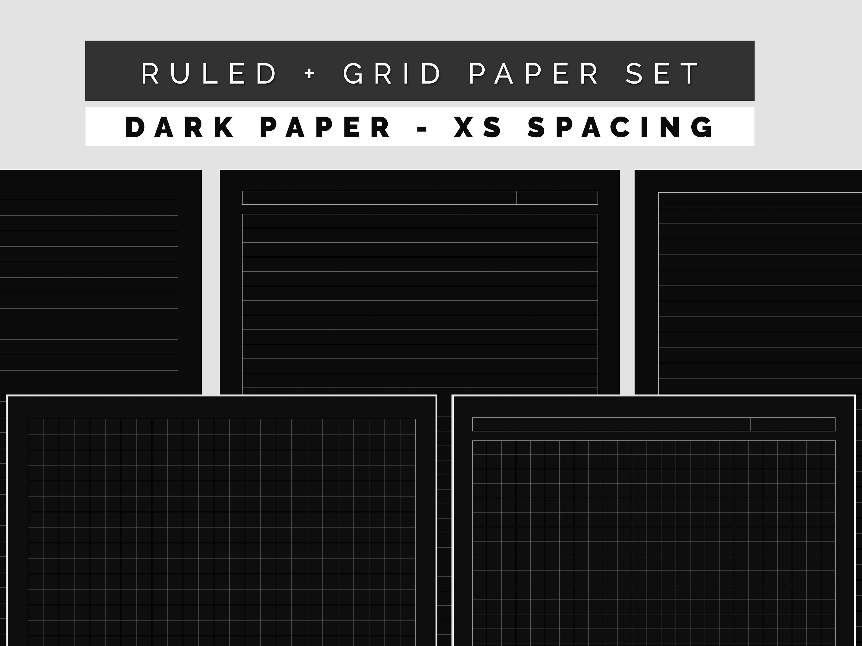 Grid/squared Ruled/lined Paper Set Bundle Extra Small Spacing Dark
