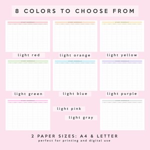 Study Schedule Study Timetable A4 &amp; Letter Printable - Etsy