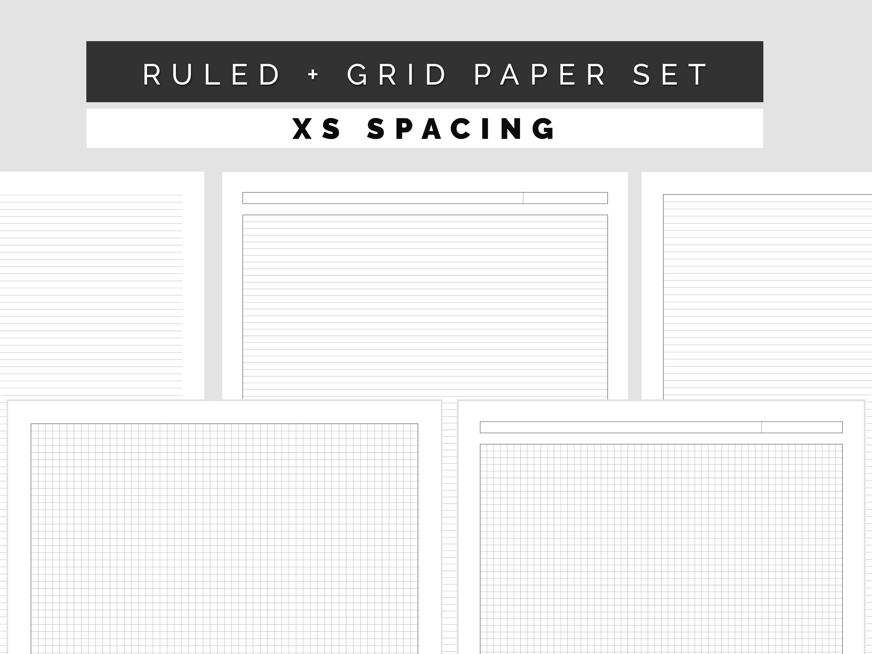 grid squared ruled lined paper set bundle x small spacing etsy ireland