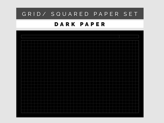 Grid/squared Paper Set Dark Paper A4 and Letter | Etsy