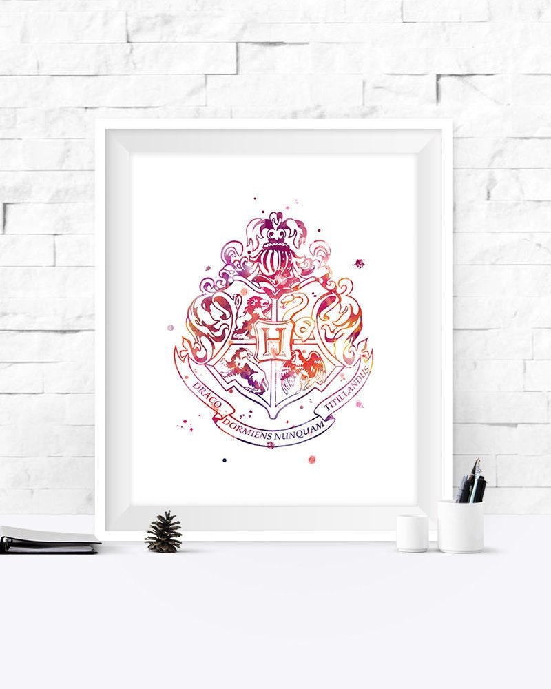 Hogwarts Crest Watercolor Print Hogwarts Castle Art Print | Etsy
