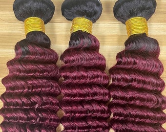 3bundles red wine/burgundy/99j human hair bundles brazilian hair wefts human hair weaving human hair extensions  free shipping