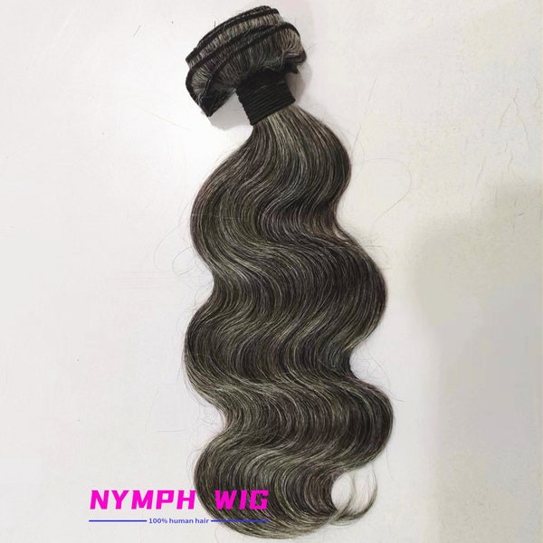 3bundles salt and pepper human hair bundles salt pepper hair weft body wave grey human hair extensions gray hair free shipping