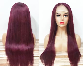 burgundy hair wigs for women frontal lace red wine human hair wigs 99j glueless 360 lace wigs full lace wigs women wigs for black women