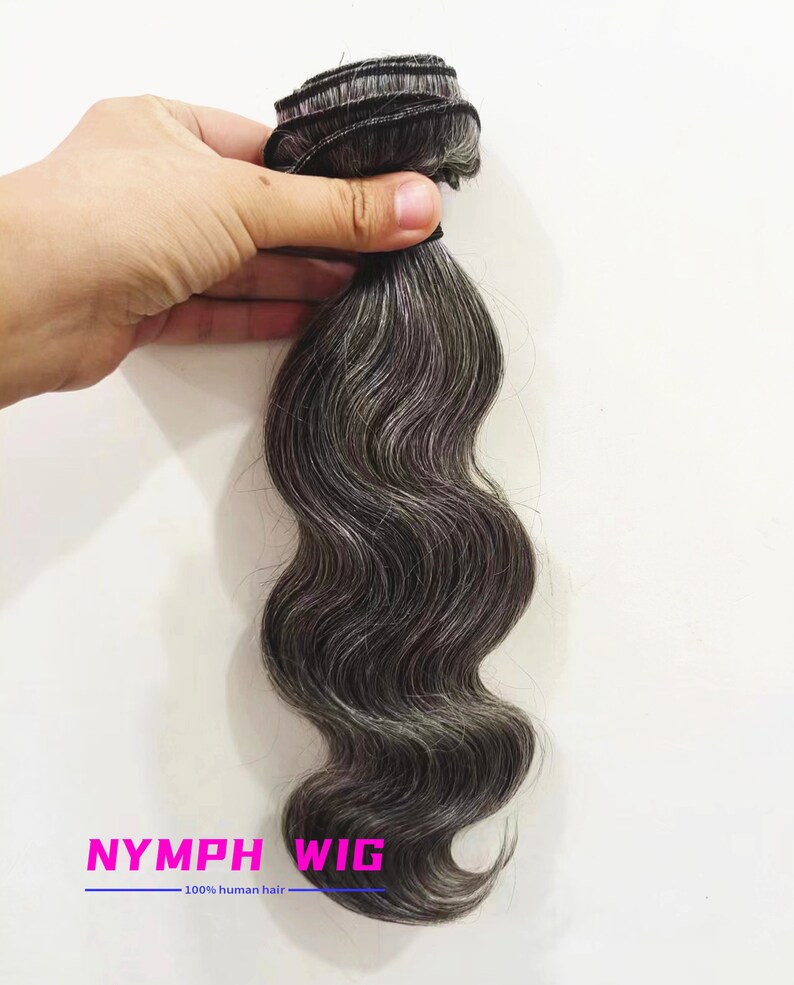 3bundles Salt and Pepper Human Hair Bundles Salt Pepper Hair Weft Body