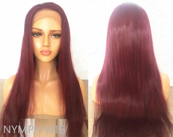 burgundy hair wigs for women frontal lace red wine human hair wigs 99j glueless 360 lace wigs full lace wigs women wigs for black women